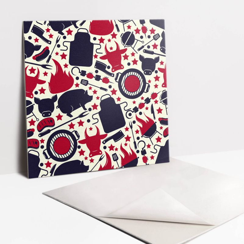 Kafelki samoprzylepne Tulup 30x30 cm Rysunkowy grill 9 szt. III