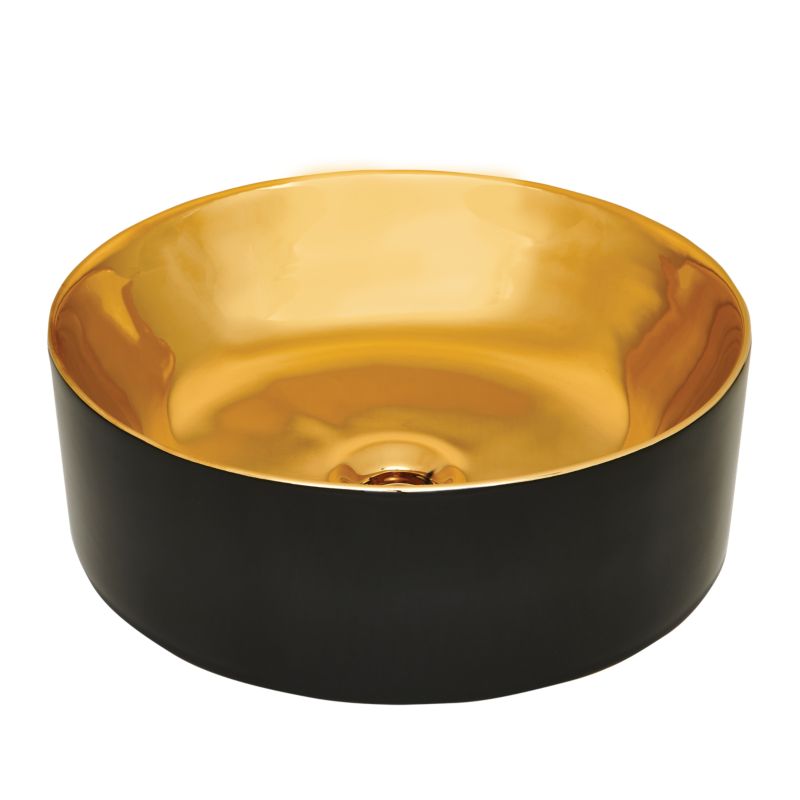 Umywalka nablatowa Invena Keto czarno-złota połysk 1 szt.