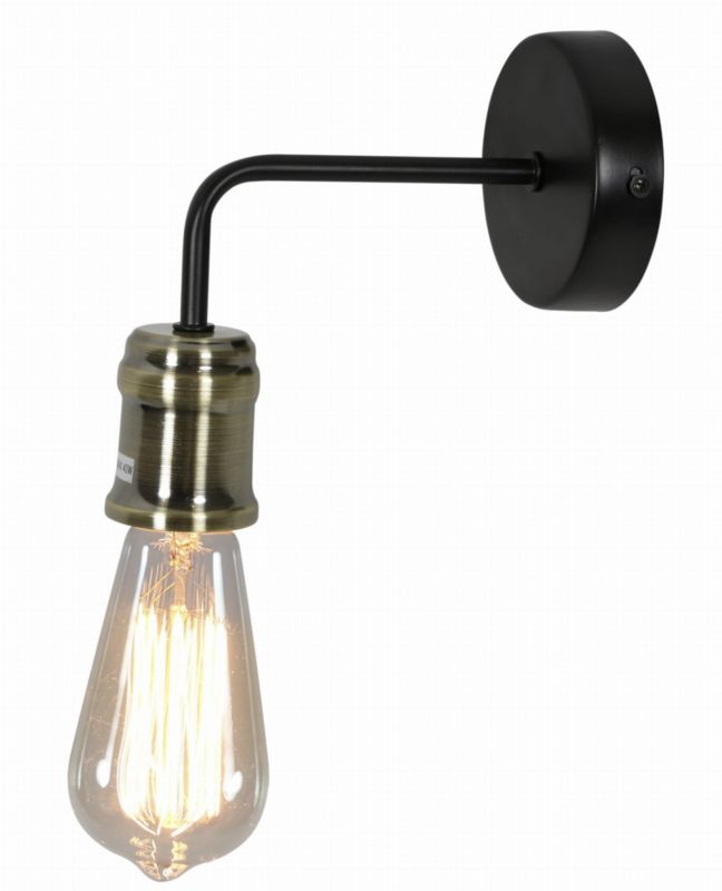 Kinkiet ścienny Candellux Goldie czarny-mosiądz-złoty 1 x E27 x 60W IP20 wym: 28 x 8 x 18 cm - 1 szt.