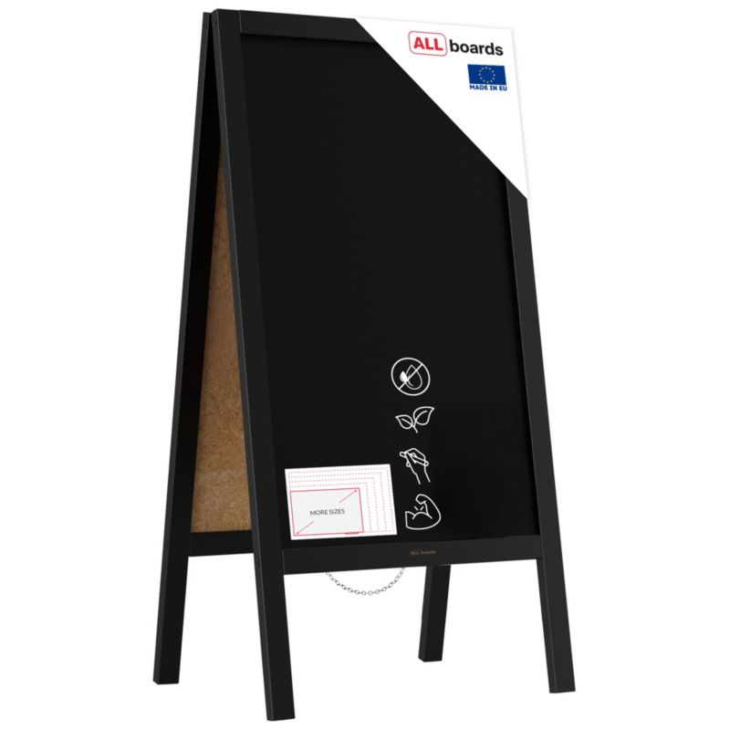 Potykacz stojak reklamowy kredowy 100x50 cm ALLboards rama czarna 1 szt.