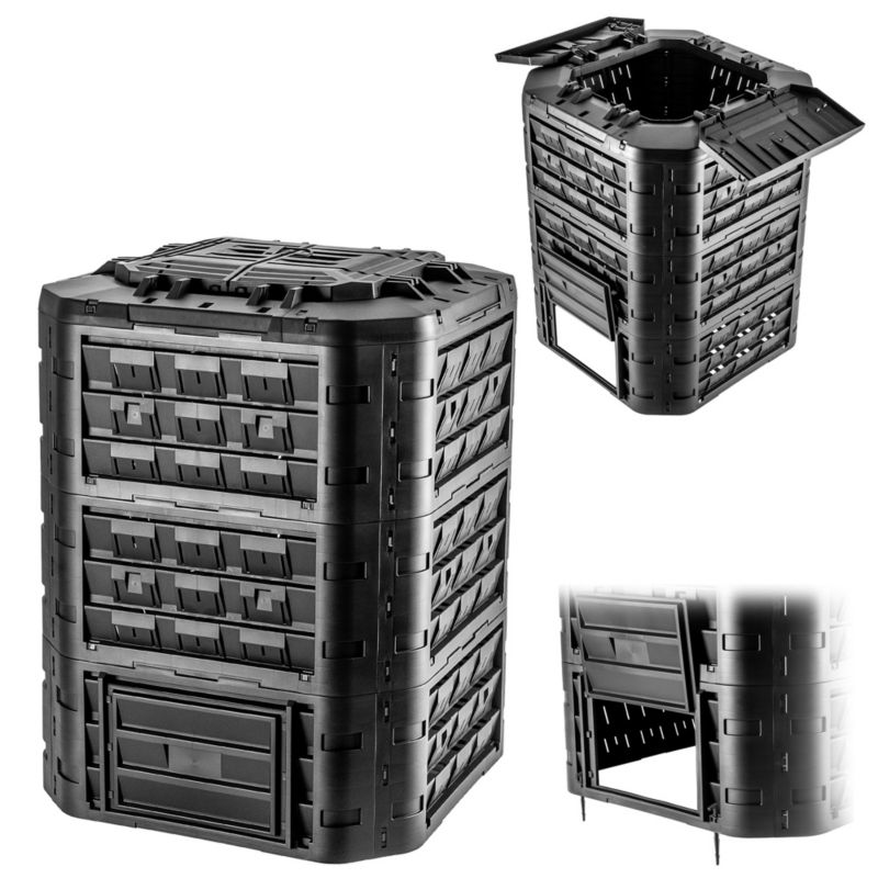 Kompostownik KADAX Ogrodowy Duży modułowy Całoroczny mrozoodporny Nawóz 950L 1szt.