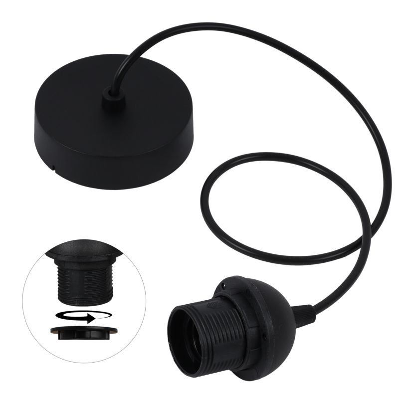 Linka zawiesie do lampy Light Home LH 1x E27 krażek/pókole czarny 1szt.