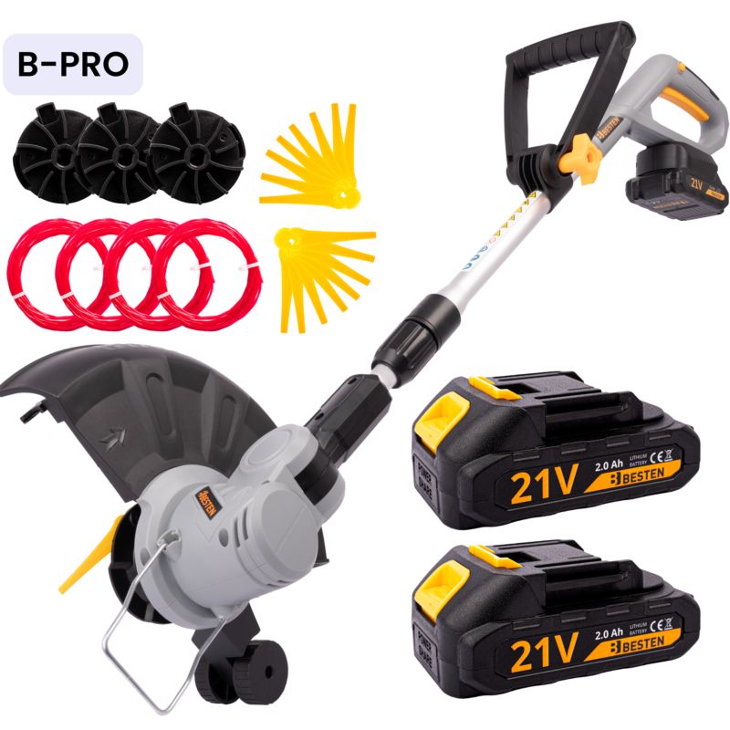 Podkaszarka akumulatorowa BESTEN BE-2870 z kółkiem 21V 2xAkumulator, teleskopowa rączka, bezszczotkowy silnik 1 szt.