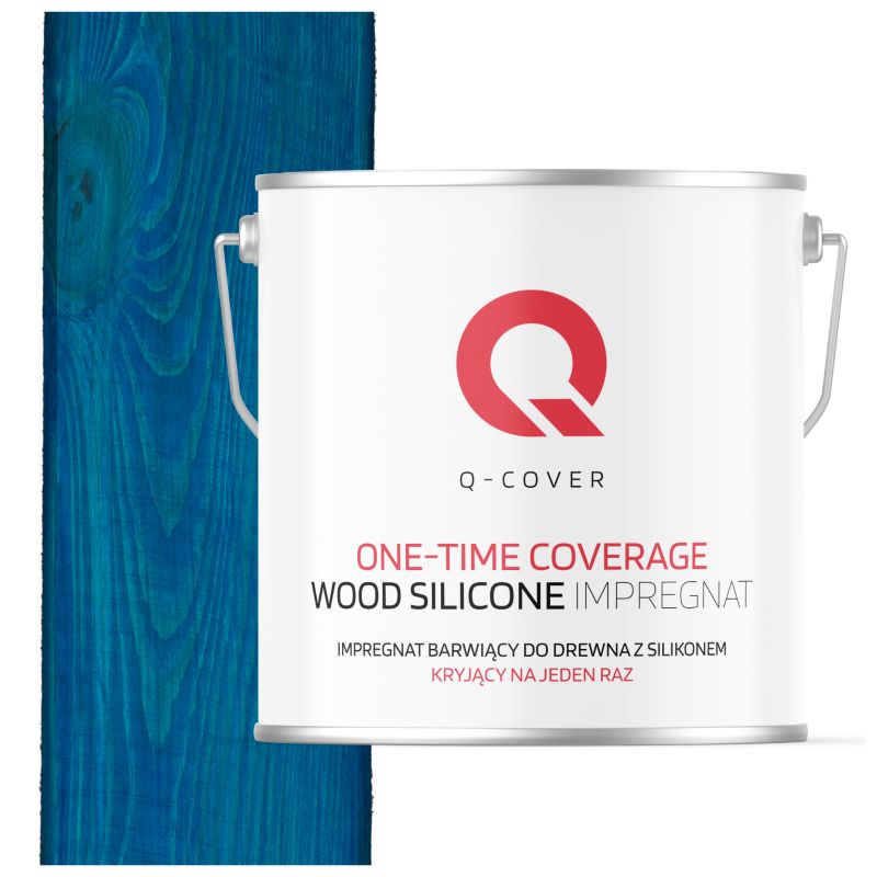 Impregnat Barwiący do Drewna z Silikonem Kryjący na Jeden Raz Q-Cover Niebieski 5L