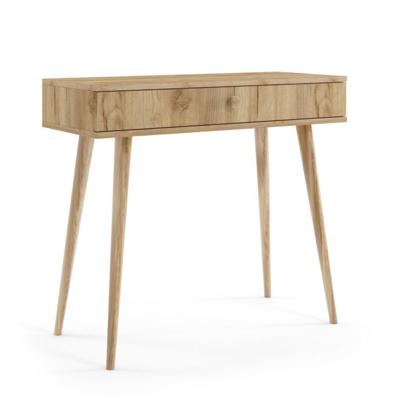 Toaletka z szufladą Bettso Ikon 90 cm drewniane nogi i stylowy uchwyt dąb craft złoty 1szt.