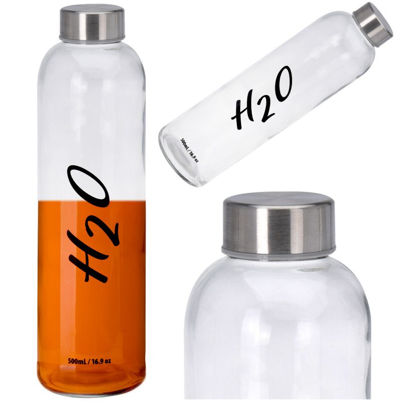 Butelka Szklana na wodę EDANTI 750 ml wzór H2O 1 szt.