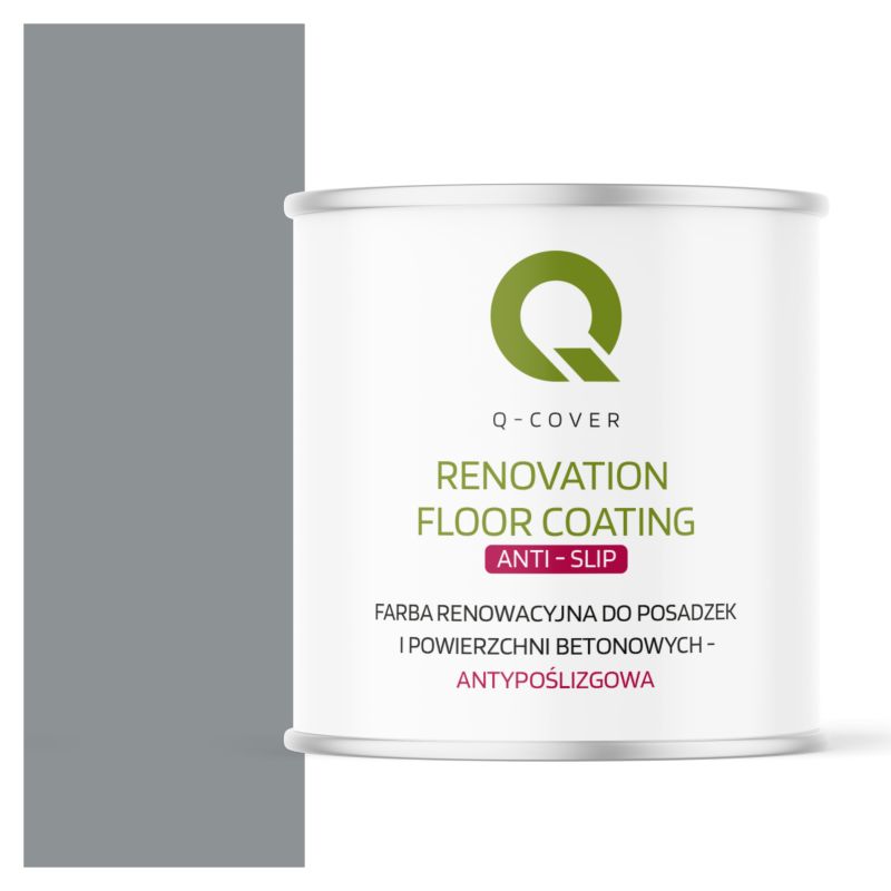 Farba Antypoślizgowa do Posadzek i Powierzchni Betonowych Renowacyjna Q-Cover Szary RAL7045 2.5L