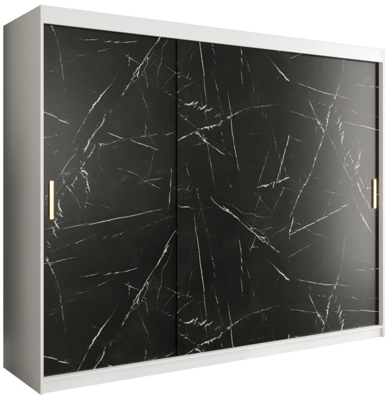 Szafa przesuwna Garderoba Abiks Marmur T 250 biały + czarny 1 szt.
