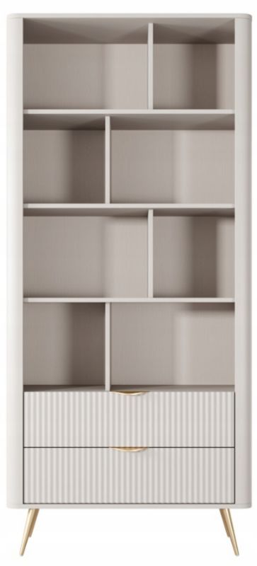 Regał Furnidea 193 cm beżowy frezowane szuflady złote nóżki LANTE 1 szt.