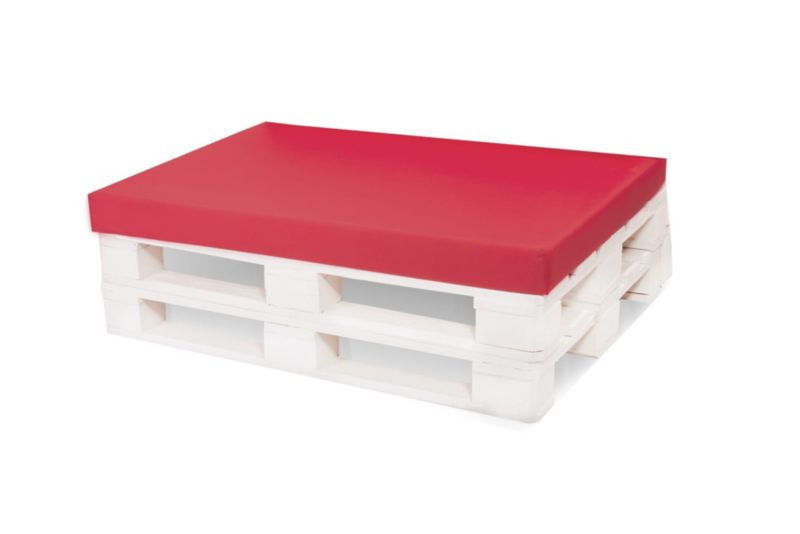 Poduszka ogrodowa na paletę, Setgarden, 120x80x10cm, Czerwone siedzisko na balkon lub taras, zdejmowany pokrowiec, 1szt