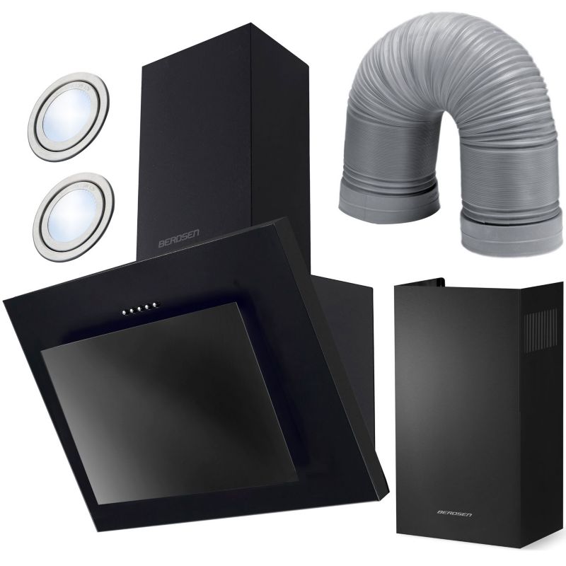 Okap kominowy kuchenny 60cm Berdsen szkło LED 1szt.