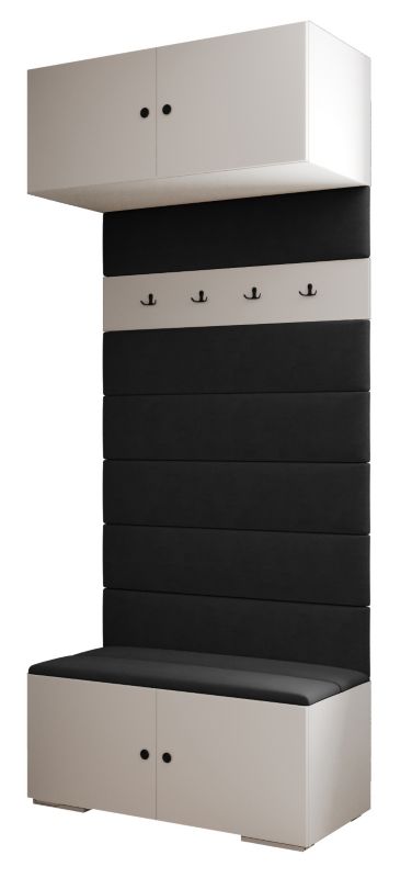 Garderoba wysoka do przedpokoju Abiks INOVA 2 biały+czarny+man18 1 szt.