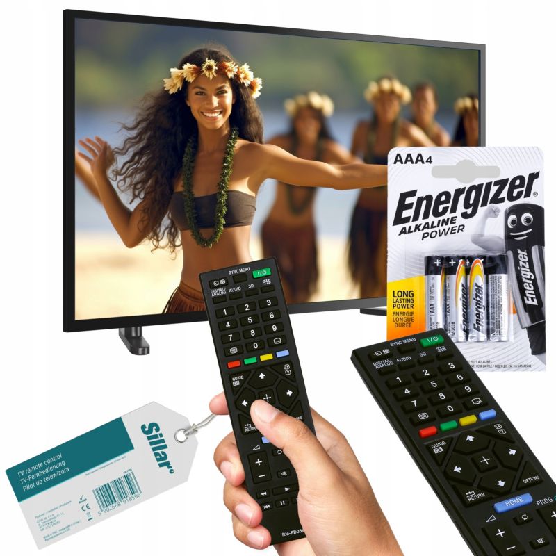 Pilot, Sillar, uniwersalny, zamiennik RM-ED054, do telewizora Sony Bravia + 4x Baterie AAA, zestaw, 5szt