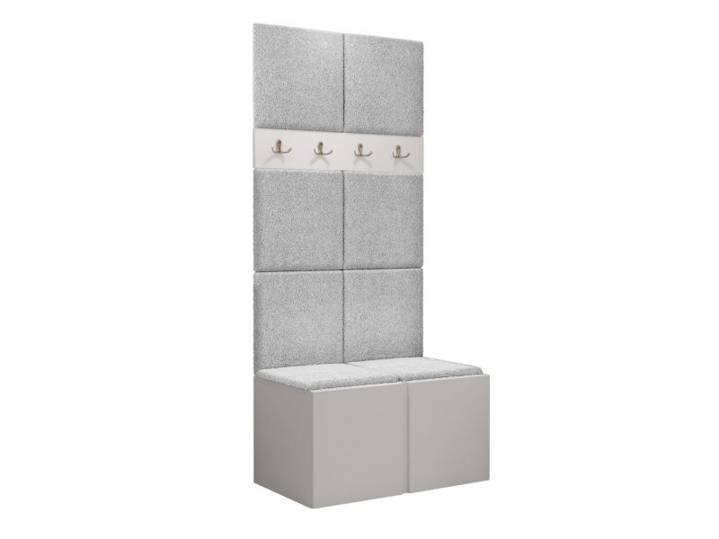 Garderoba MIRJAN 24 Orion IV biały + szara bukla 1 kpl.