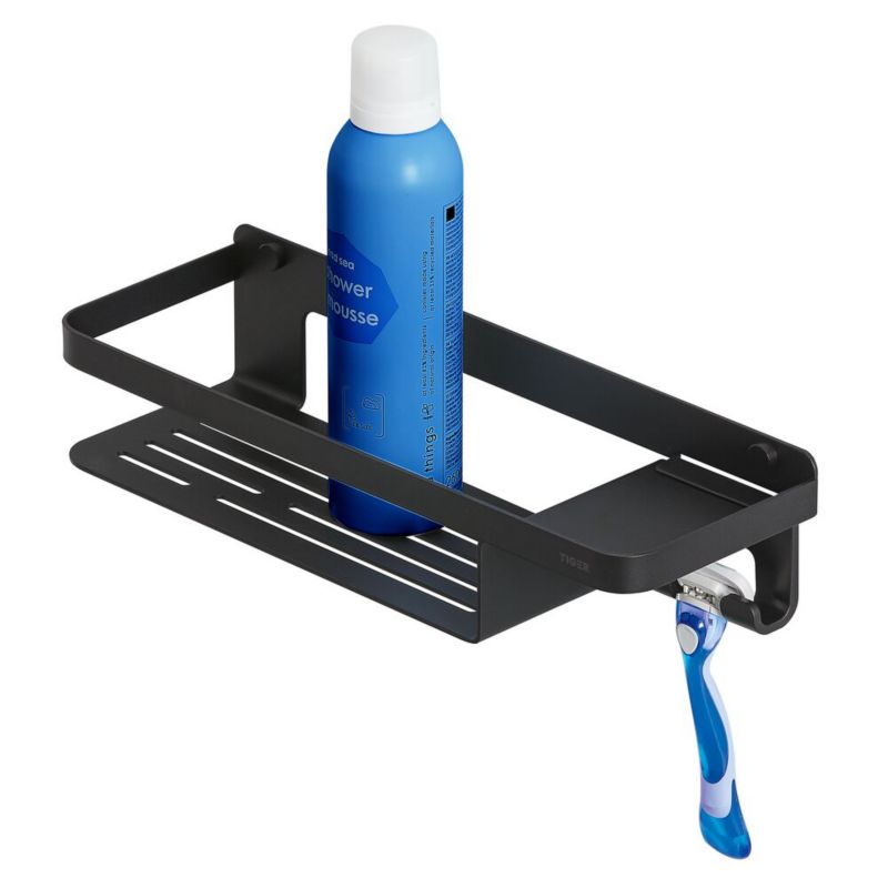 Koszyk prysznicowy Tiger Caddy czarny 32 cm z haczykiem montowany na śruby 1 szt.