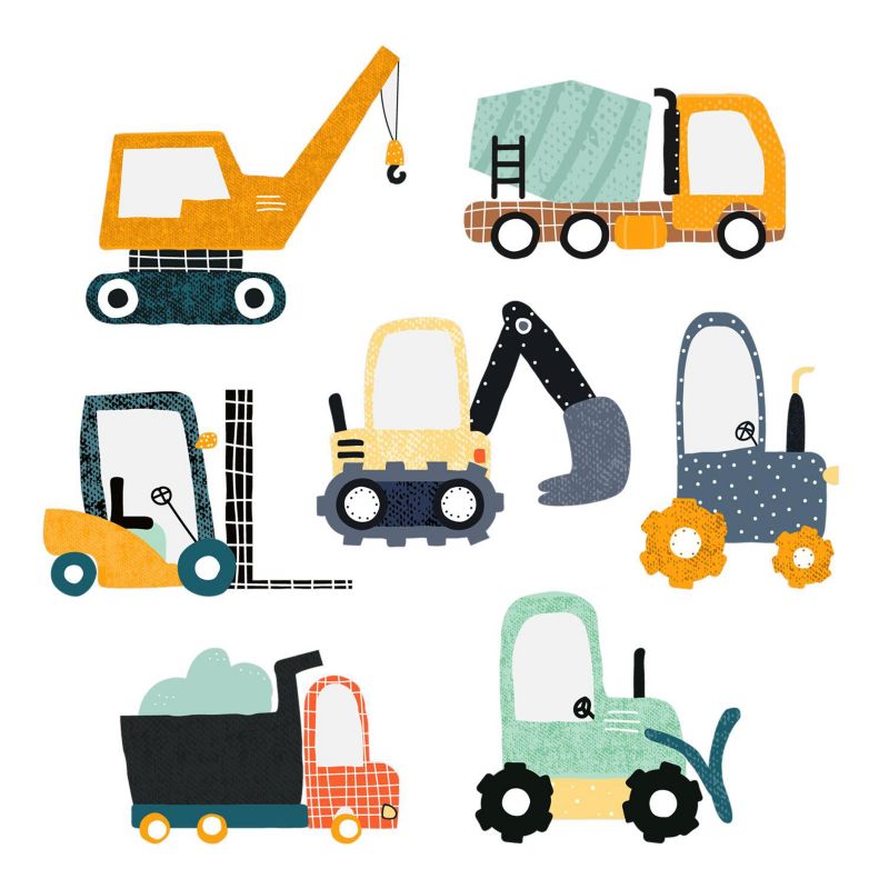Dziecięce Naklejki Wallfluent 121x80 cm Maszyny budowlane 1 rol.