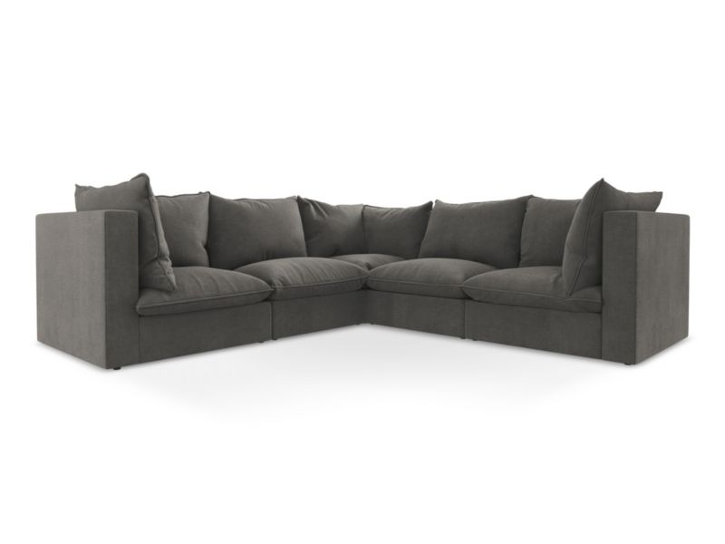 Modułowy narożnik LaMiaSofa RAVENNA z tkaniny strukturalnej 255x255 cm ciemny szary 1 szt.