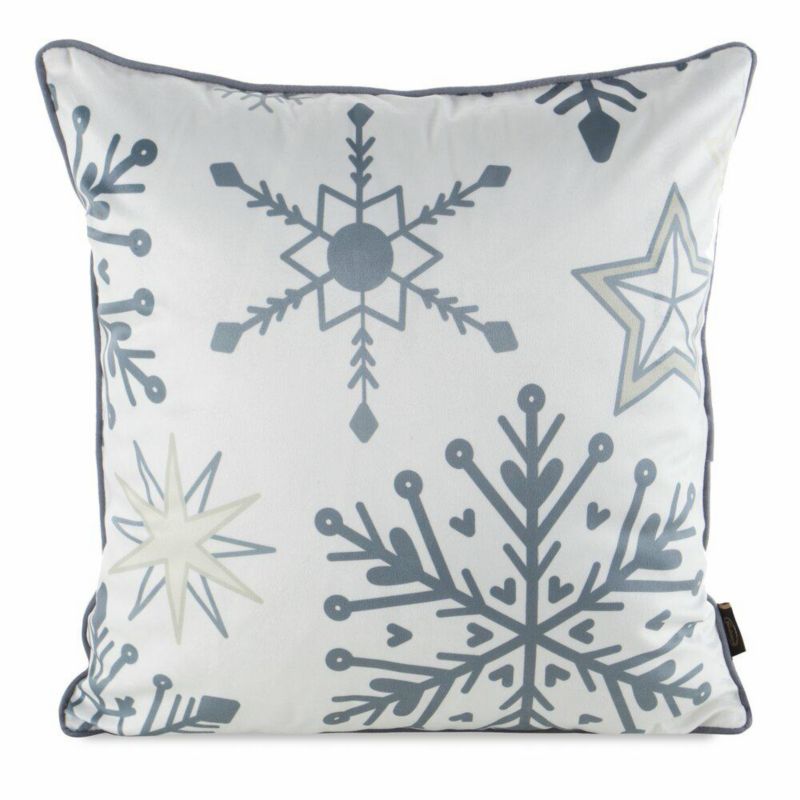 Poszewka 181Eurofirany Świąteczna na poduszkę 45x45 cm Śnieżynki Biała 1 szt.