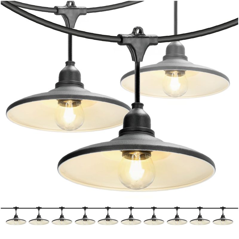 Girlanda świetlna 5m +żarówki LED + 10x klosz czarny 2szt.