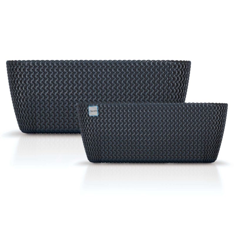 Doniczka EDANTI Ogrodowa Skrzynka 29,7/39,7 cm Do Ogrodu Antracytowa 2 szt.