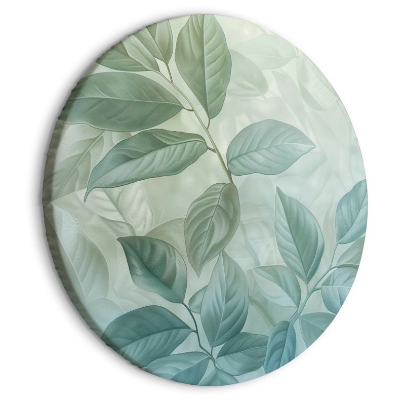 Obraz owalny Artgeist Duże liście 80 x 80 cm płótno włoskie 1 szt