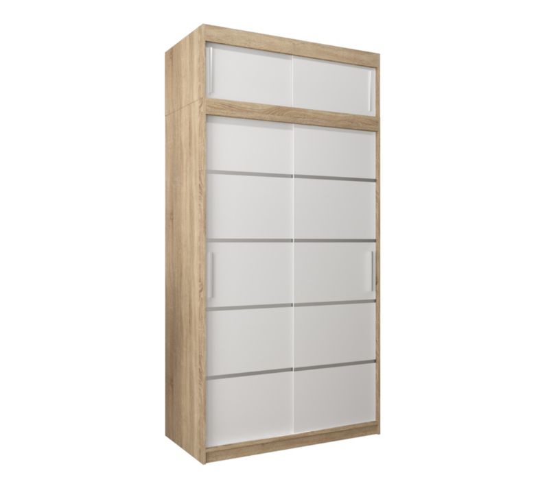 Szafa przesuwna Abiks Verona 1 120 sonoma + biały z nadstawką 1 szt.