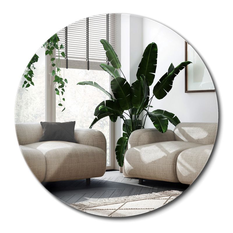Lustro Koło Bez Ramkowe Wallfluent fi60 cm Wiszące do Salonu 1 szt.