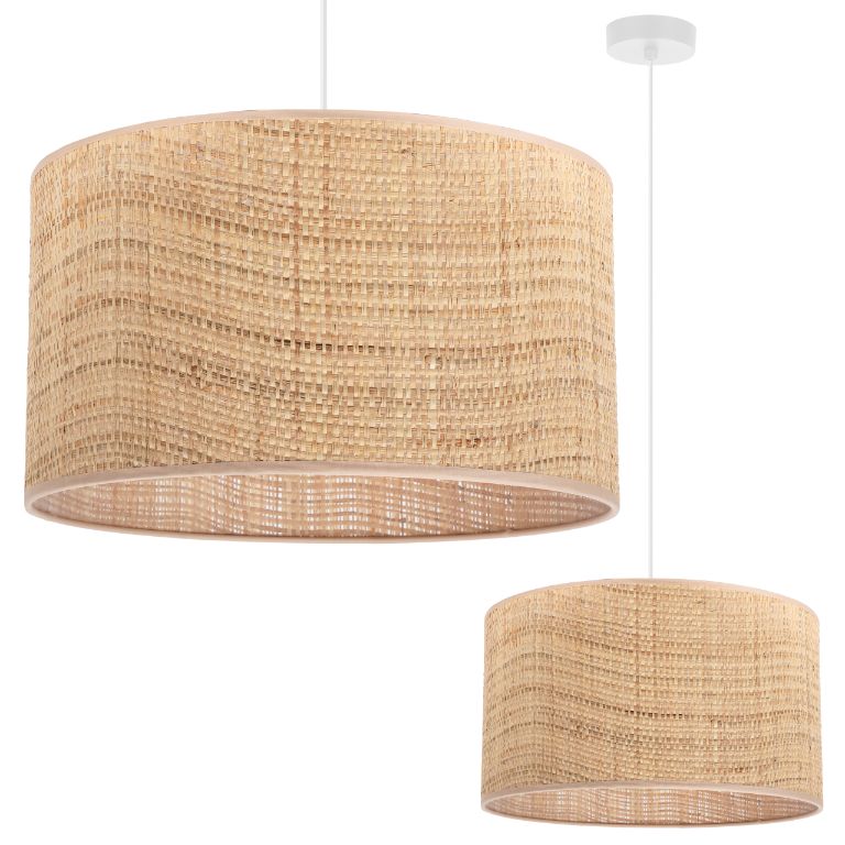 Lampa sufitowa wisząca Light Home LH Rattan 1x E27 60W klosz 35 cm rattan/biały 1szt.