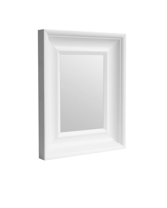 Lustro drewniane kwadratowe BD art klasyczne 36x45 cm białe 1 szt.