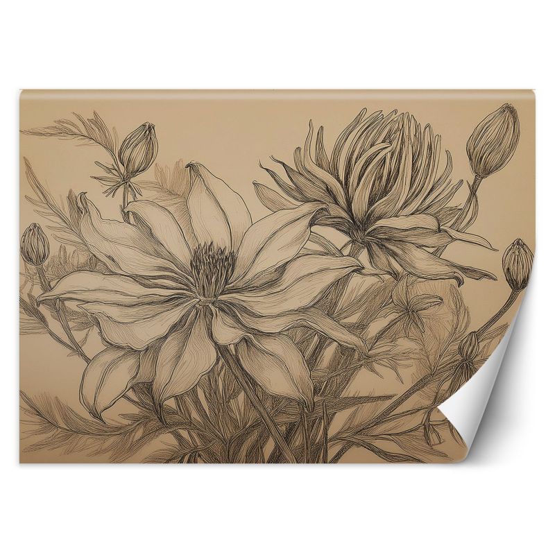 Fototapeta Feeby Kwiaty Rośliny Beżowy 150x105 1 szt