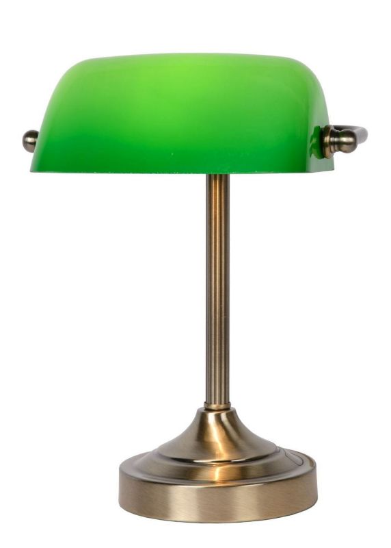 Lampa biurkowa Lucide Banker mosiądz-zielona 1 x E14 x 40W IP20 wym: 30 x 22 x 11 cm metal - 1 szt.