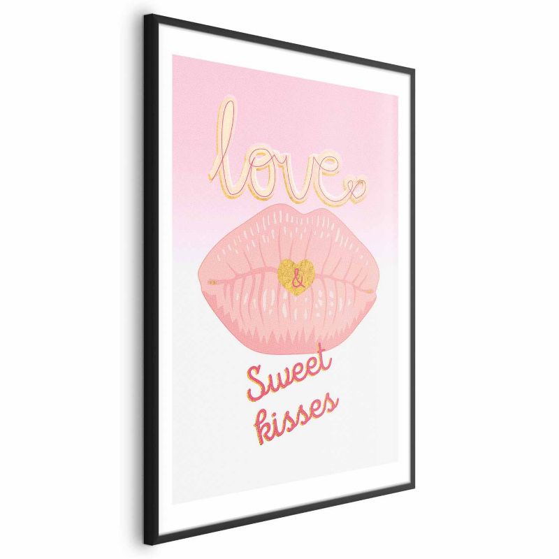 Plakat Artgeist Sweet Kisses 21x30 cm z ramą czarną 1 szt
