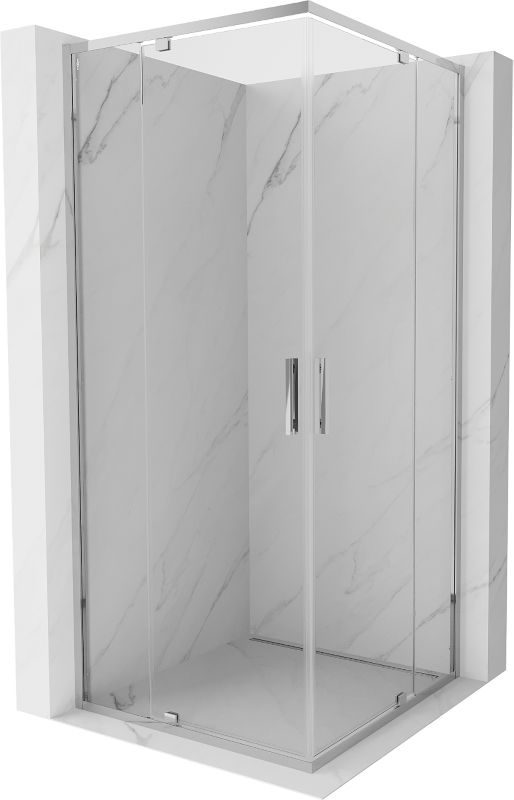 Kabina prysznicowa Mexen Exo kwadratowa uchylna 100 x 100 cm transparent chrom 1 szt.