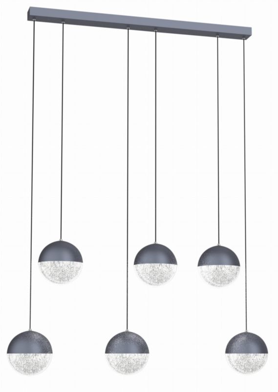 Lampa sufitowa wisząca Candellux Furni szaro-przezroczysty wym: 120 x 91 x 15 cm wbudowany LED 30W 1 szt.