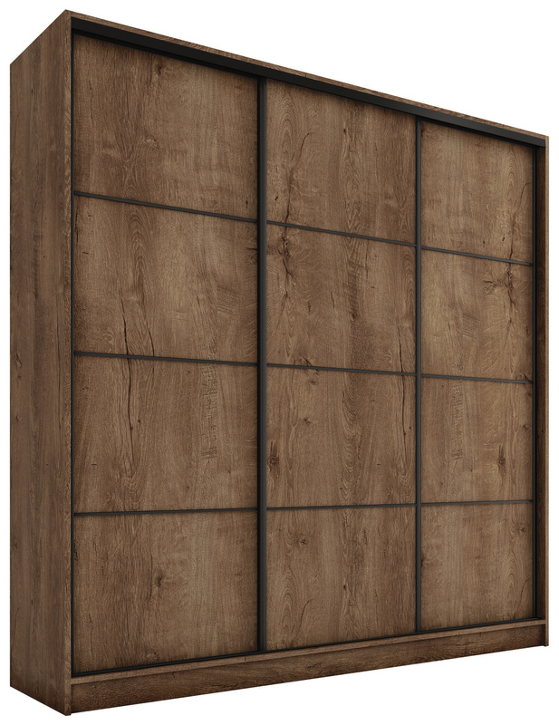 Duża szafa przesuwna 200 cm z półkami i szufladami LOFT MAX