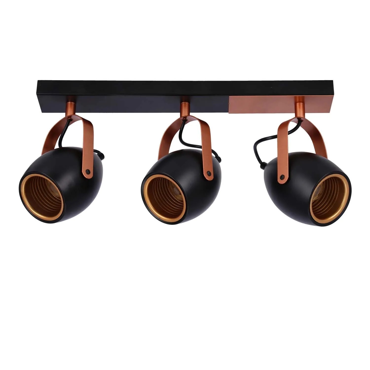 Candellux lampa sufitowa ANICA listwa czarna 3xE14 40W odbłyśnik złoty