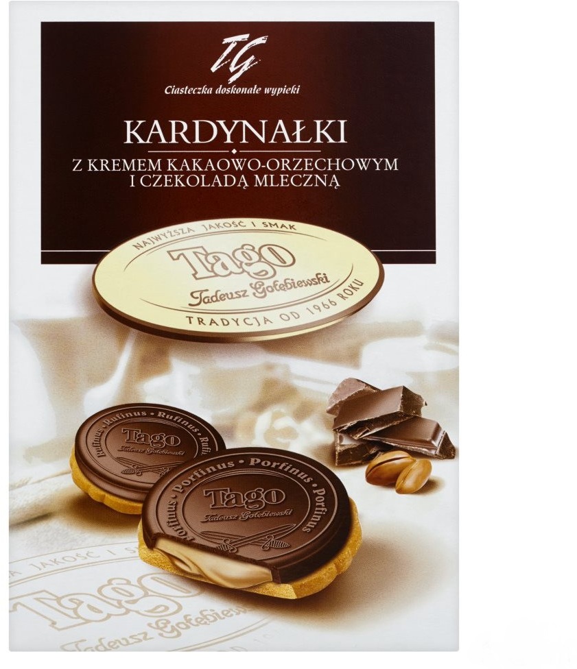 Ciastka Kardynałki Tago, kakaowo-orzechowy, 180g