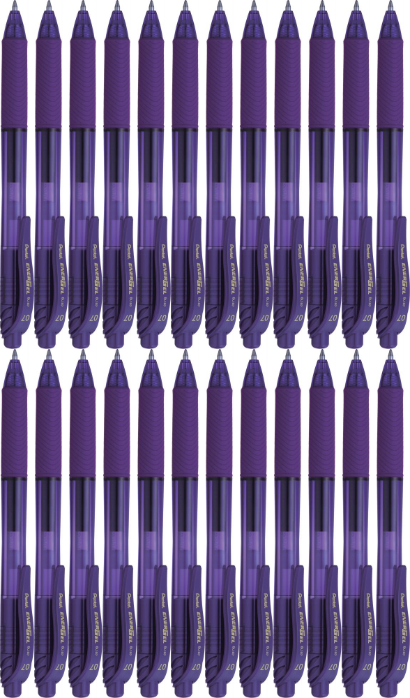24x Pióro kulkowe automatyczne Pentel, EnerGel BL-107, 0.7mm, fioletowy