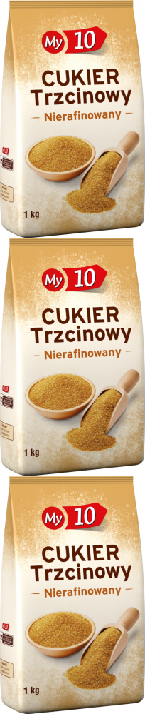 3x Cukier trzcinowy My10 , 1kg