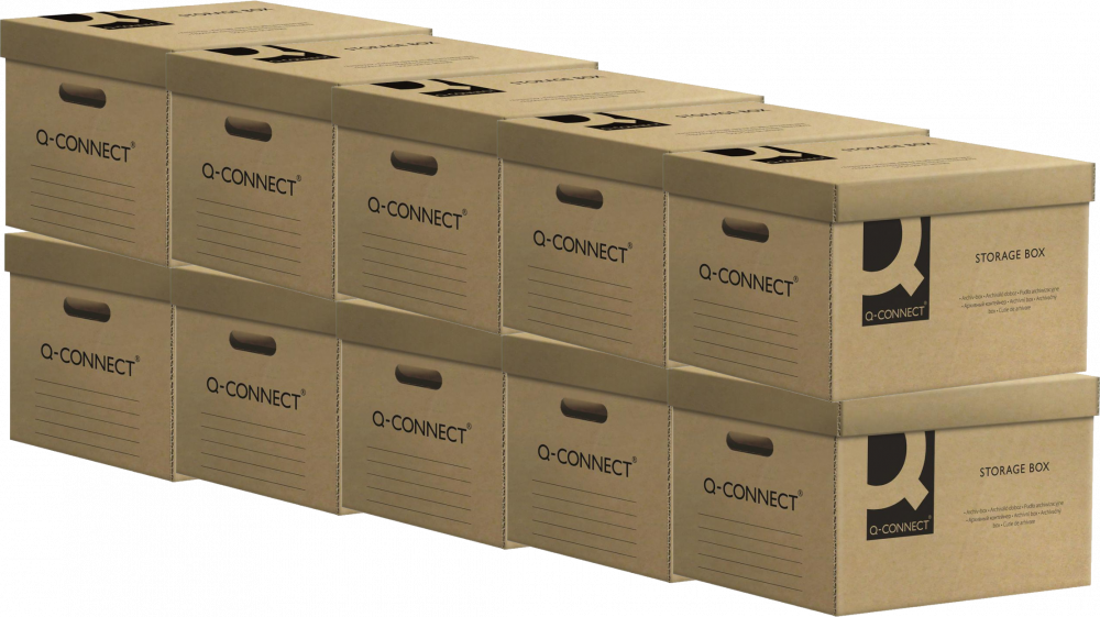 10x Pudło archiwizacyjne zbiorcze Q-Connect, 6x80mm, A4, szary