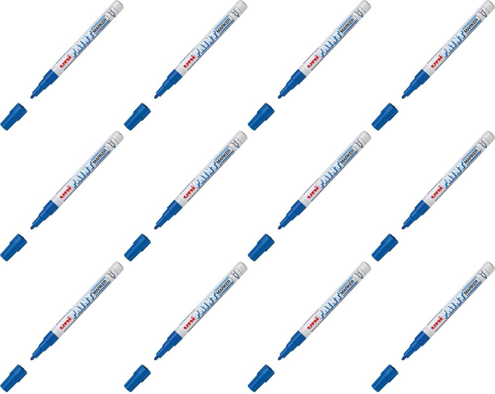 12x Marker olejowy Uni PX-21, okrągła, 1.2 mm, niebieski