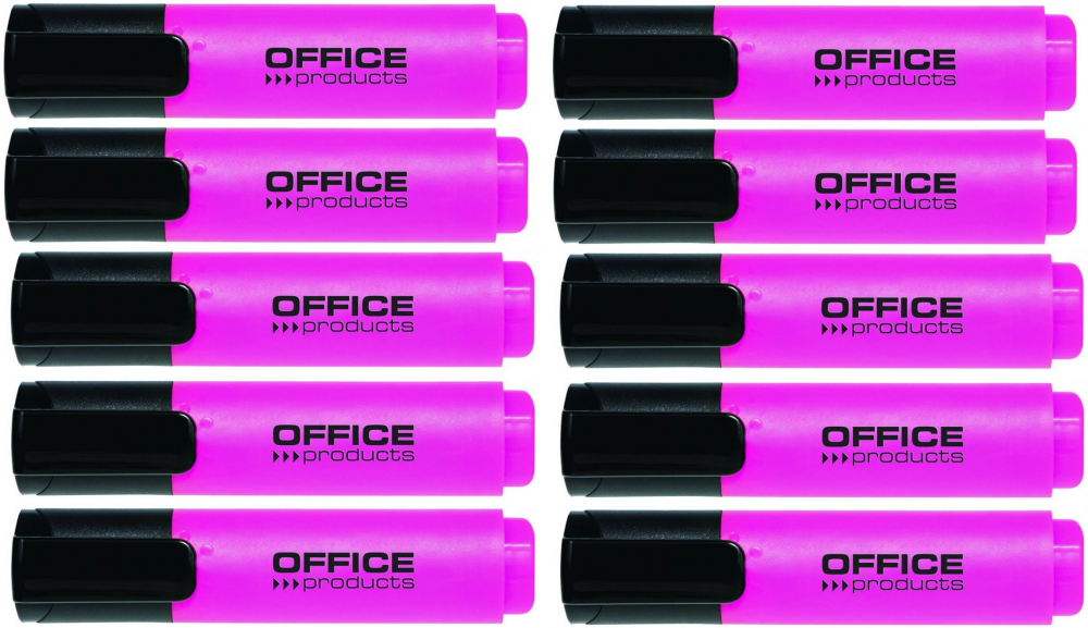 10x zakreślacz Office Products, ścięta, różowy