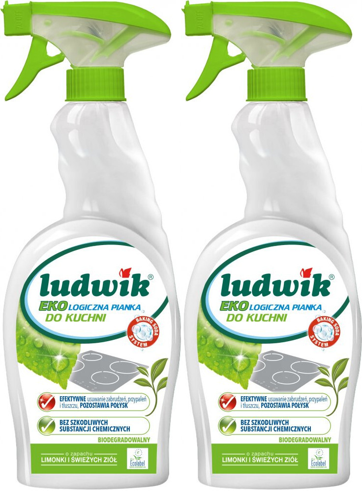 2x Pianka do czyszczenia kuchni Ludwik Ekologiczny, limonka i zioła, 750ml