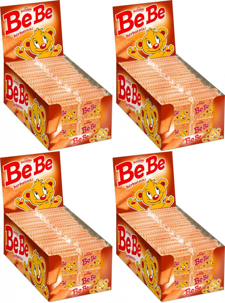 4x Herbatniki Jutrzenka Be-Be, maślany, 48 sztuk