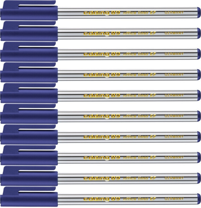 10x Cienkopis edding e-89 EF, 0.3mm, niebieski