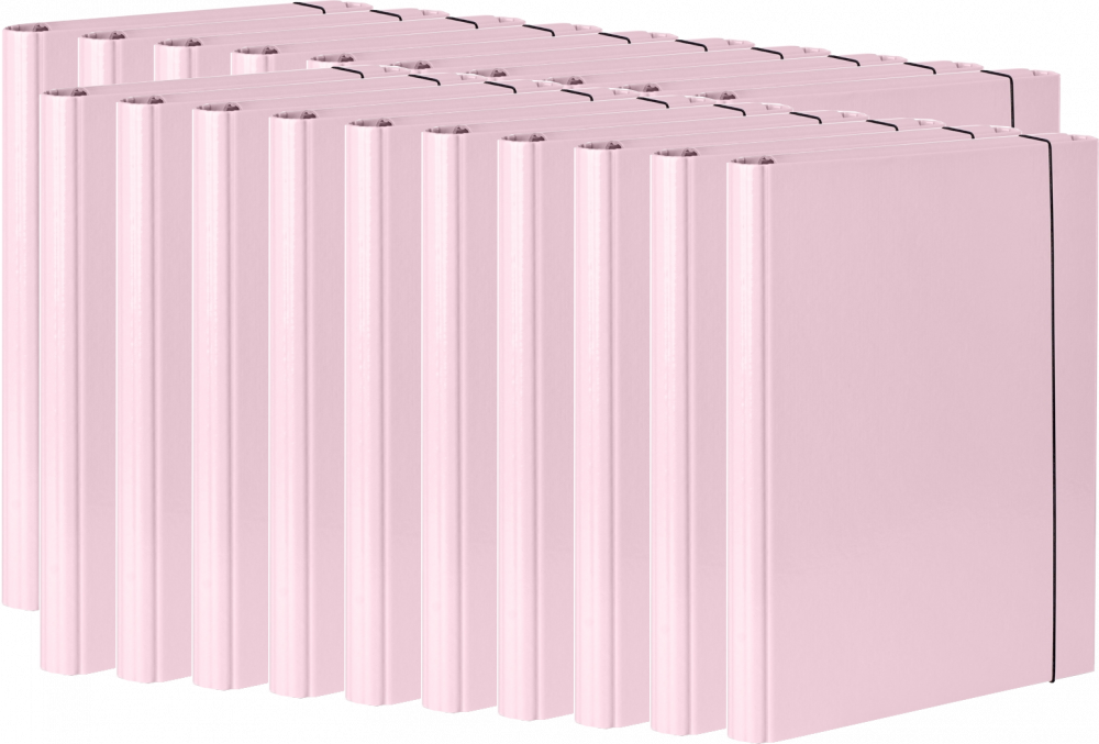 20x Teczka skrzydłowa z gumką VauPe, A4, 40mm, pastelowy różowy