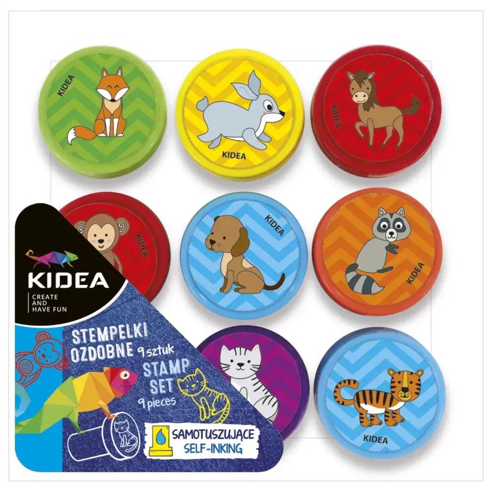 Outlet: USZKODZONE OPAKOWANIE Stempelki dla dzieci Kidea, 9 sztuk, mix kolorów