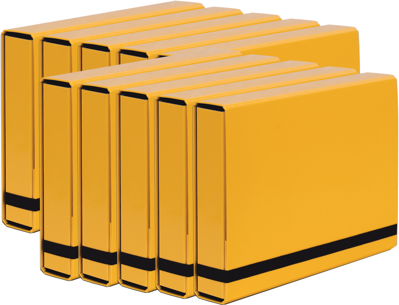 10x Teczka kartonowa z gumką VauPe Box Caribic, A4, 50mm, żółty