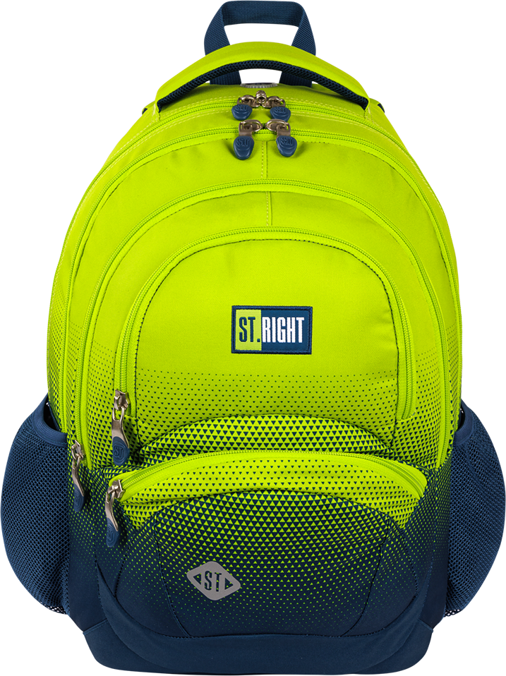 Plecak szkolny St. Right BP5 Lemon Gradient, czterokomorowy, 26l, 42x30x19cm, żółto-niebieski