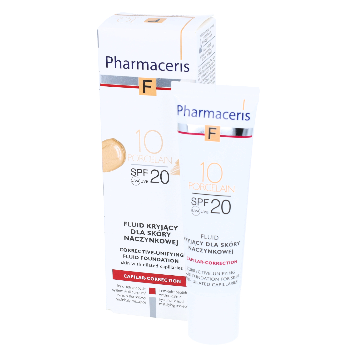 Pharmaceris f porcelain 10 - fluid kryjący dla skóry naczynkowej, spf 20, 30 ml